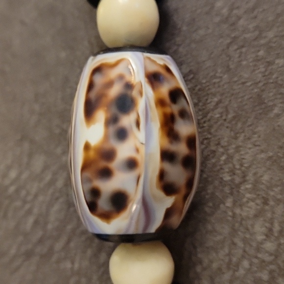 Vtg Estate Baroque Tiger Cowrie Shell Bone Beaded Tribal Nomad Necklace - Picture 9 of 11